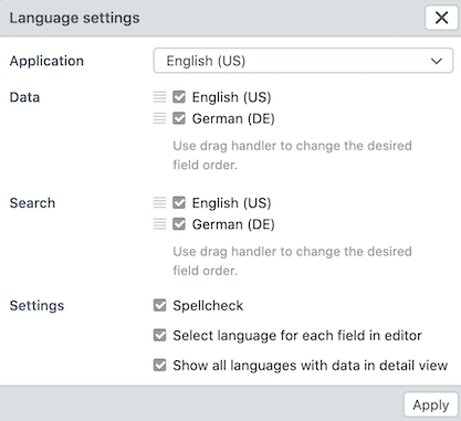 Language Settings